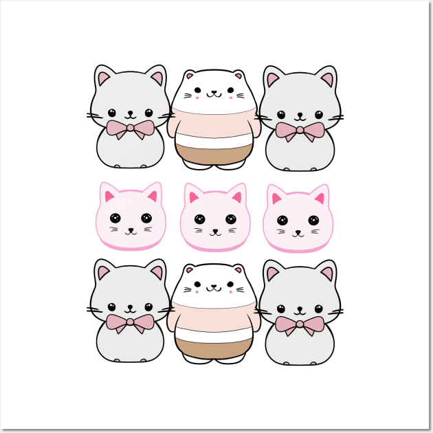 Cute kawaii animals Wall Art by jen28